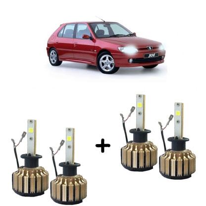 Kit Faróis Super Led 6000K - Peugeot 306 Farol Simples - D-max Menor preço em Kit Faróis Super Led 6000K - Peugeot 306 Farol Simples - D-max