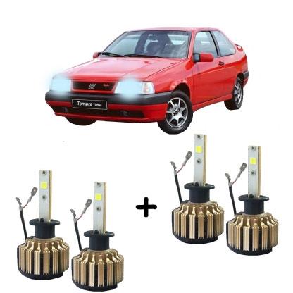 Kit Faróis Super Led 6000K - Tempra 1995/1997 Farol Duplo - D-max Menor preço em Kit Faróis Super Led 6000K - Tempra 1995/1997 Farol Duplo - D-max