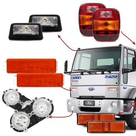 Kit Farol Caminhao Ford Cargo C712c 851s C2622 2626 1517 1717 2422 Pisca Ambar Lanternas 10 Peças - Varius Menor preço em Kit Farol Caminhao Ford Cargo C712c 851s C2622 2626 1517 1717 2422 Pisca Ambar Lanternas 10 Peças - Varius