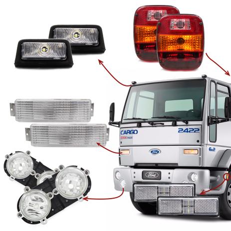 Kit Farol Caminhao Ford Cargo C712c 851s C2622 2626 1517 1717 2422 Pisca Cristal Lanternas 10 Peças - Varius Menor preço em Kit Farol Caminhao Ford Cargo C712c 851s C2622 2626 1517 1717 2422 Pisca Cristal Lanternas 10 Peças - Varius