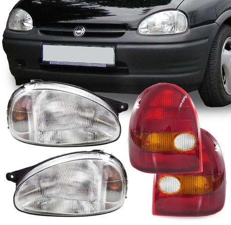 Kit Farol Corsa Wind 1993 1994 1995 1996 1997 1998 1999 e Lanterna Traseira Tricolor 04 Peças - Varius é boa?