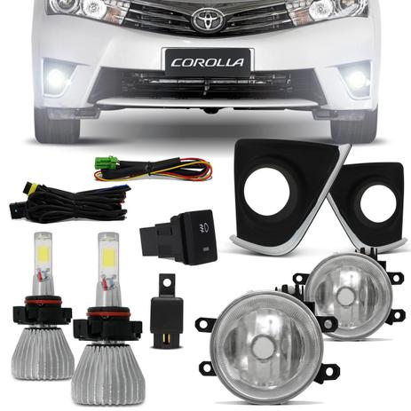Kit Farol de Milha Corolla 2015 2016 2017 Moldura Cromada + Par Lâmpada Super LED 6000K - Prime é boa?