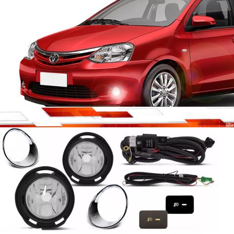 Kit farol de milha etios 2013 em diante aro cromado interruptor modelo original 2 farol aux - Zeene é boa?