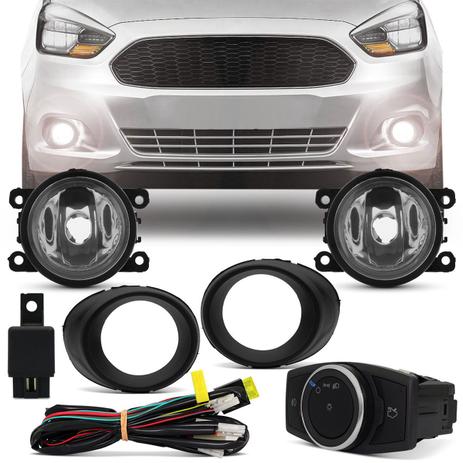 Kit Farol de Milha Ford Ka 2015 2016 2017 Aro Preto Auxiliar Neblina - Prime Menor preço em Kit Farol de Milha Ford Ka 2015 2016 2017 Aro Preto Auxiliar Neblina - Prime