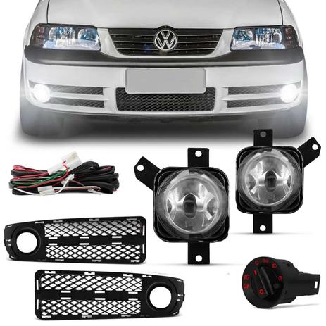 Kit Farol de Milha Gol Saveiro Parati G3 2003 2004 2005 + Grade Moldura Milha Gol Fase 2 Preta - Kit prime Menor preço em Kit Farol de Milha Gol Saveiro Parati G3 2003 2004 2005 + Grade Moldura Milha Gol Fase 2 Preta - Kit prime