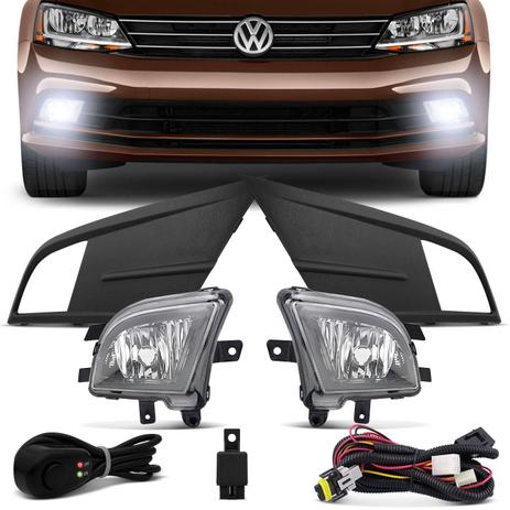 Kit Farol de Milha Jetta 2017 2018 Moldura Preta Neblina Auxiliar Botão Universal - Shocklight é ruim? Kit Farol de Milha Jetta 2017 2018 Moldura Preta Neblina Auxiliar Botão Universal - Shocklight é boa?