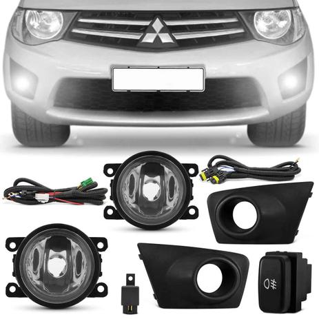 Kit Farol De Milha L200 Triton 2011 2012 2013 Com Moldura Neblina - Prime Menor preço em Kit Farol De Milha L200 Triton 2011 2012 2013 Com Moldura Neblina - Prime
