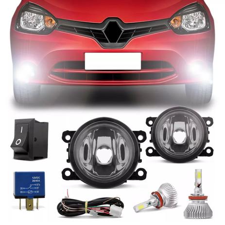 Kit Farol de Milha Renault Clio 2013 a 2016 Botão Universal + Kit Super LED 3D Headlight H11 6000K - Prime Menor preço em Kit Farol de Milha Renault Clio 2013 a 2016 Botão Universal + Kit Super LED 3D Headlight H11 6000K - Prime