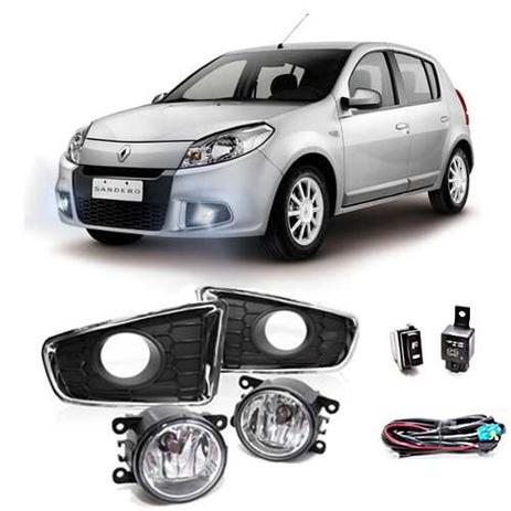 Kit Farol De Milha Sandero 2012 2013 Neblina Moldura Cromada - Tiger Menor preço em Kit Farol De Milha Sandero 2012 2013 Neblina Moldura Cromada - Tiger