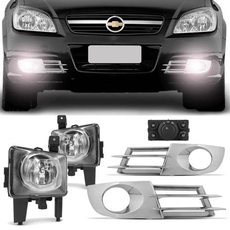 Kit Farol de Milha Vectra 06 07 08 09 Auxiliar Neblina Botão Modelo Original Moldura Milha Cromado - Prime é boa?