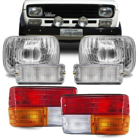 Kit Farol Fiat 147 Pickup 76 77 78 79 Pisca Cristal e Lanterna Traseira Tricolor 06 Peças - Varius Menor preço em Kit Farol Fiat 147 Pickup 76 77 78 79 Pisca Cristal e Lanterna Traseira Tricolor 06 Peças - Varius