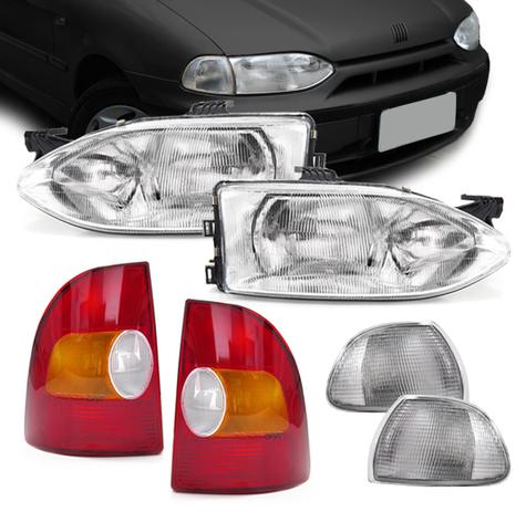 Kit Farol Fiat Strada 1999 2000 Foco Duplo Pisca Cristal e Lanterna Traseira Tricolor 06 Peças - Varius Menor preço em Kit Farol Fiat Strada 1999 2000 Foco Duplo Pisca Cristal e Lanterna Traseira Tricolor 06 Peças - Varius