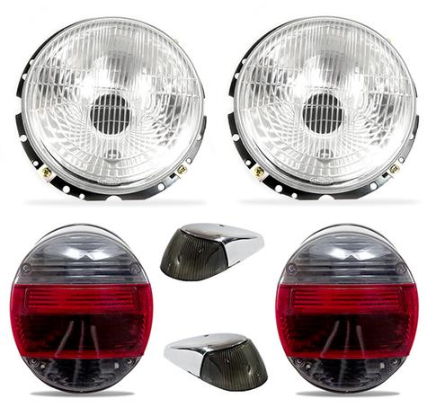 Kit Farol Fusca 1979 A 1996 Estriado Pisca Fume e Lanterna Traseira Esportiva Fafa Fume 06 Peças - Varius Menor preço em Kit Farol Fusca 1979 A 1996 Estriado Pisca Fume e Lanterna Traseira Esportiva Fafa Fume 06 Peças - Varius