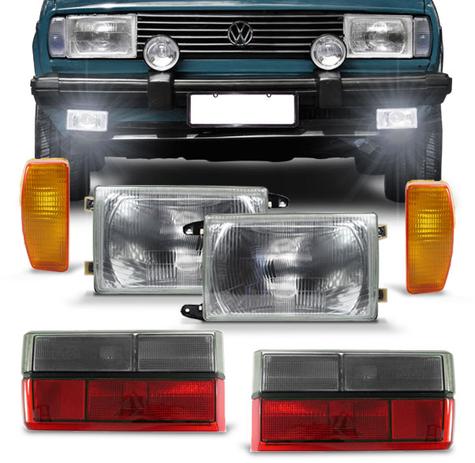 Kit Farol Gol 1984 1985 1986 Pisca Ambar e Lanterna Traseira Fume 06 Peças - Varius Menor preço em Kit Farol Gol 1984 1985 1986 Pisca Ambar e Lanterna Traseira Fume 06 Peças - Varius
