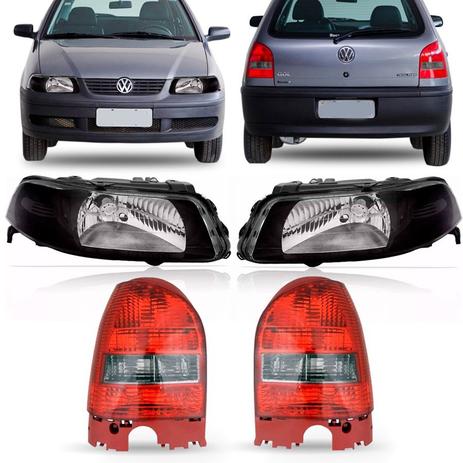 Menor preço em Kit Farol Máscara Negra + Lanterna Fumê Gol G3 1999 A 2005 - Sp acessórios