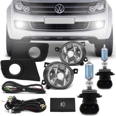 Kit Farol Milha Amarok 10 11 12 13 14 15 Moldura Preta + Par Lâmpada Osram Super Branca - Prime Menor preço em Kit Farol Milha Amarok 10 11 12 13 14 15 Moldura Preta + Par Lâmpada Osram Super Branca - Prime