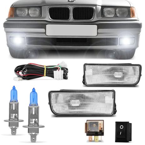 Kit Farol Milha BMW Serie 3 Hatch Sedan Coupe M3 92 a 98 com Par Lâmpadas Super Branca H1 4200K - Prime Menor preço em Kit Farol Milha BMW Serie 3 Hatch Sedan Coupe M3 92 a 98 com Par Lâmpadas Super Branca H1 4200K - Prime