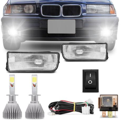 Kit Farol Milha BMW Serie 3 Hatch Sedan Coupe M3 92 a 98 com Par Lâmpadas Super LED H1 6000K 6400LM - Prime Menor preço em Kit Farol Milha BMW Serie 3 Hatch Sedan Coupe M3 92 a 98 com Par Lâmpadas Super LED H1 6000K 6400LM - Prime