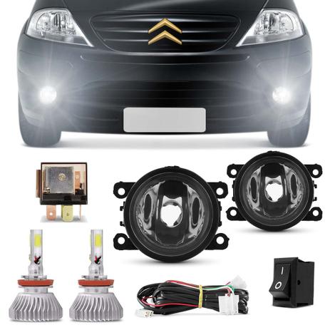 Menor preço em Kit Farol Milha Citroen C3 2009 a 2012 com Par de Lâmpadas Super LED 3D Headlight H11 6000K 9000LM - Prime