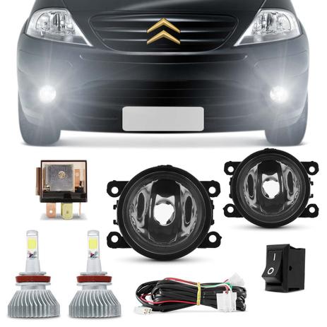 Menor preço em Kit Farol Milha Citroen C3 2009 a 2012 com Par de Lâmpadas Super LED Headlight H11 6000K 6400LM - Prime
