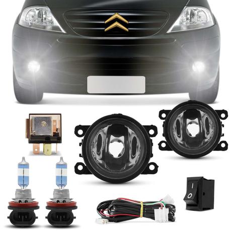 Kit Farol Milha Citroen C3 2009 a 2012 e Par Lâmpada Super Branca Night Breaker Unlimited H11 3900K - Prime é boa?