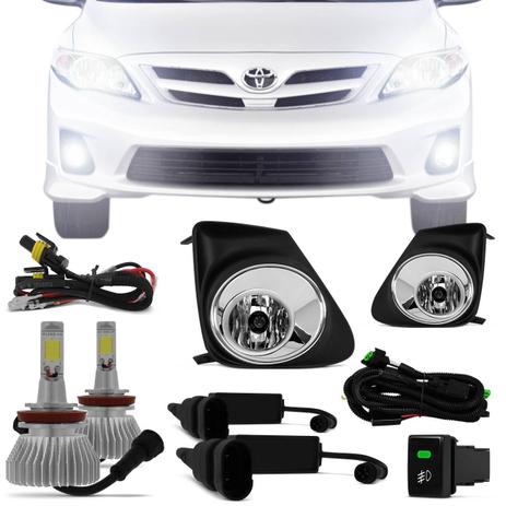 Kit Farol Milha Corolla 12 13 + Kit Lâmpada Super LED Headlight H11 6000K 12V 32W - Prime Menor preço em Kit Farol Milha Corolla 12 13 + Kit Lâmpada Super LED Headlight H11 6000K 12V 32W - Prime
