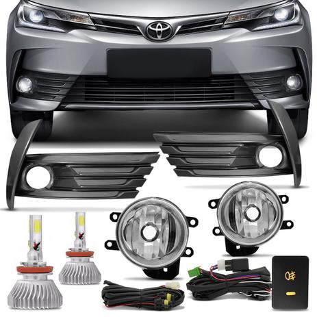 Kit Farol Milha Corolla 2017 2018 2019 Moldura Grafite + Kit Super LED 3D 6000K Efeito Xênon - Prime Menor preço em Kit Farol Milha Corolla 2017 2018 2019 Moldura Grafite + Kit Super LED 3D 6000K Efeito Xênon - Prime