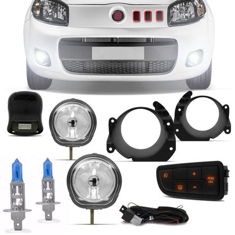 Kit Farol Milha FIAT Uno Way Attractive Vivace Fiorino com Par Lâmpadas Multilaser H1 5000K 12V 55W - Kit Prime Menor preço em Kit Farol Milha FIAT Uno Way Attractive Vivace Fiorino com Par Lâmpadas Multilaser H1 5000K 12V 55W - Kit Prime