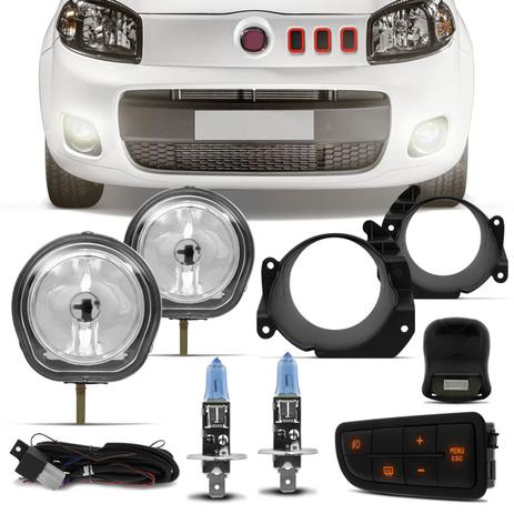Kit Farol Milha Fiat Uno Way Attractive Vivace Fiorino com Par Lâmpadas Osram H1 4200K Efeito Xênon - Prime é boa?