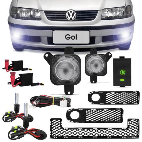 Kit Farol Milha Gol G3 Fase 1 2000 2001 2002 + Grade Para-Choque Central + Kit Xênon 8000K - Prime Menor preço em Kit Farol Milha Gol G3 Fase 1 2000 2001 2002 + Grade Para-Choque Central + Kit Xênon 8000K - Prime