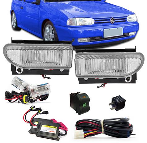 Kit Farol Milha Gol Parati Saveiro Bola 1995 A 1999 Estriado Led Verde + Kit Xenon 4300K Auxiliar - Fortluz Menor preço em Kit Farol Milha Gol Parati Saveiro Bola 1995 A 1999 Estriado Led Verde + Kit Xenon 4300K Auxiliar - Fortluz