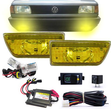 Kit Farol Milha Gol Parati Saveiro Quadrado 1987 A 1994 Estriado Amarelo + Xenon 6000K Auxiliar - Fortluz Menor preço em Kit Farol Milha Gol Parati Saveiro Quadrado 1987 A 1994 Estriado Amarelo + Xenon 6000K Auxiliar - Fortluz