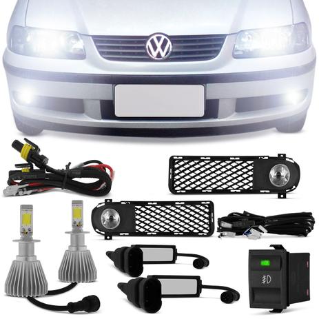 Kit Farol Milha Gol Saveiro Parati G3 Fase 1 2000 2001 2002 + Par Lâmpadas Super LED Efeito Xenon - Kit prime Menor preço em Kit Farol Milha Gol Saveiro Parati G3 Fase 1 2000 2001 2002 + Par Lâmpadas Super LED Efeito Xenon - Kit prime
