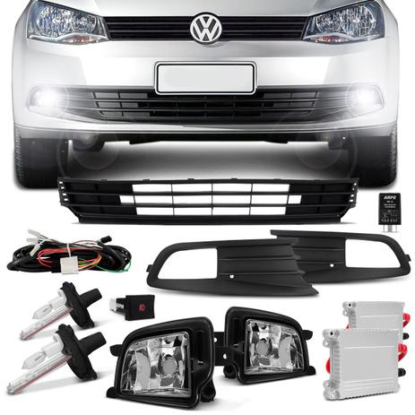 Menor preço em Kit Farol Milha Gol Voyage G6 2013 2014 2015 2016 + Grade Moldura Milha + Kit Xenon H8 6000K - Prime