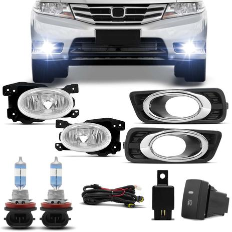 Kit Farol Milha Honda City 12 a 14 com Par Lâmpada Osram Night Breaker Unlimited H11 3900K - Kit prime Menor preço em Kit Farol Milha Honda City 12 a 14 com Par Lâmpada Osram Night Breaker Unlimited H11 3900K - Kit prime