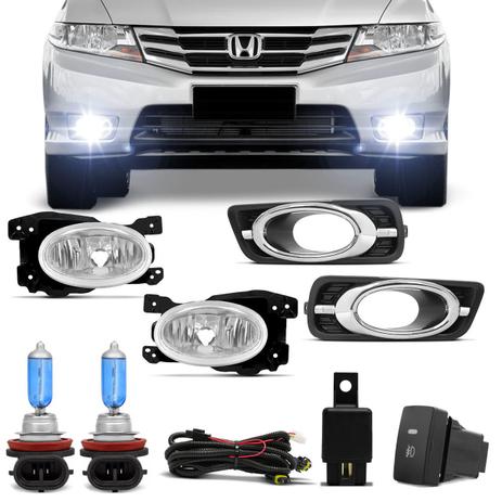Kit Farol Milha Honda City 2012 a 2014 Auxiliar Neblina com Par Lâmpadas Super Branca H11 6000K 12V - Prime é boa?