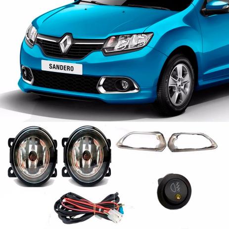 Kit Farol Milha Sandero 2014 / 2015 Neblina Renault Completo - Tiger Menor preço em Kit Farol Milha Sandero 2014 / 2015 Neblina Renault Completo - Tiger