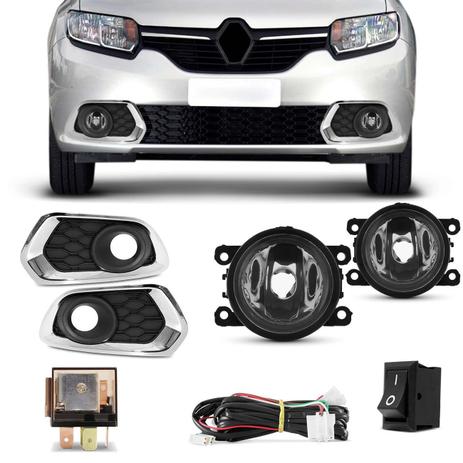 Kit Farol Milha Sandero 2015 2016 2017 2018 2019 Moldura Aro Cromado Botão Alternativo - Prime Menor preço em Kit Farol Milha Sandero 2015 2016 2017 2018 2019 Moldura Aro Cromado Botão Alternativo - Prime