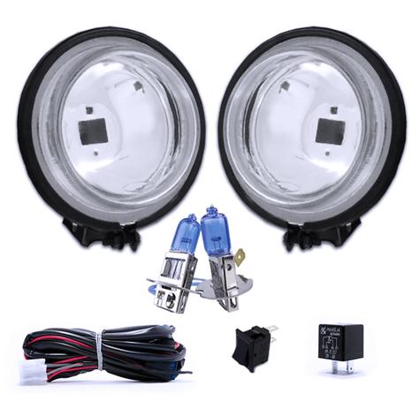 Kit Farol Milha Universal Redondo Mini Auxiliar 92mm - Fortluz Menor preço em Kit Farol Milha Universal Redondo Mini Auxiliar 92mm - Fortluz