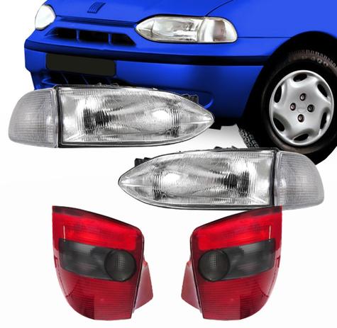 Kit Farol Palio 96 97 98 99 Young 01 02 Foco Simples Pisca Cristal e Lanterna Fume 06 Peças - Varius Menor preço em Kit Farol Palio 96 97 98 99 Young 01 02 Foco Simples Pisca Cristal e Lanterna Fume 06 Peças - Varius