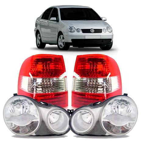 Kit farol polo sedan 2003 2004 2005 2006 + lanterna bicolor - Sp acessórios Menor preço em Kit farol polo sedan 2003 2004 2005 2006 + lanterna bicolor - Sp acessórios