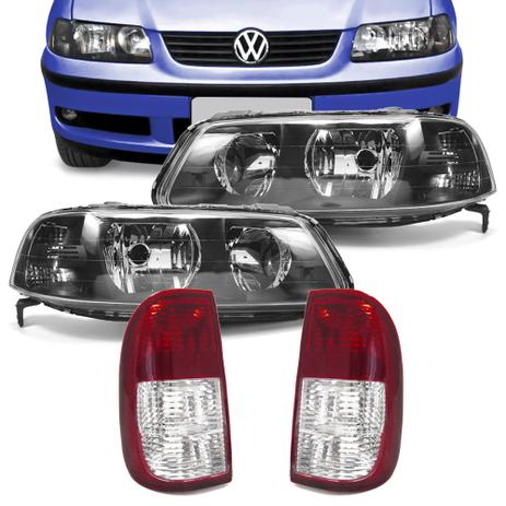 Kit Farol Saveiro G3 1999 2000 2001 2002 2003 2004 2005 Mascara Negra Lanterna Traseira Cristal - Arteb Menor preço em Kit Farol Saveiro G3 1999 2000 2001 2002 2003 2004 2005 Mascara Negra Lanterna Traseira Cristal - Arteb