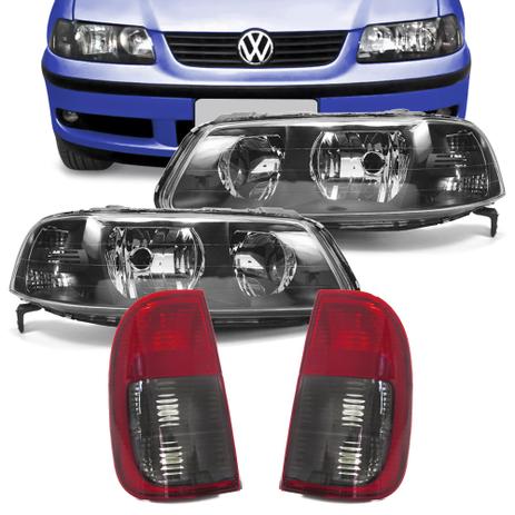 Kit Farol Saveiro G3 1999 2000 2001 2002 2003 2004 2005 Mascara Negra Lanterna Traseira Fumê - Arteb Menor preço em Kit Farol Saveiro G3 1999 2000 2001 2002 2003 2004 2005 Mascara Negra Lanterna Traseira Fumê - Arteb