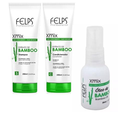 Kit Felps Profissional Xmix Extrato de Bamboo Shampoo + Condicionador + Óleo Menor preço em Kit Felps Profissional Xmix Extrato de Bamboo Shampoo + Condicionador + Óleo
