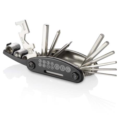 Kit Ferramentas para Bicicleta 15 funções Material em ABS e Aço/Carbono Preto Atrio - BI032 Menor preço em Kit Ferramentas para Bicicleta 15 funções Material em ABS e Aço/Carbono Preto Atrio - BI032