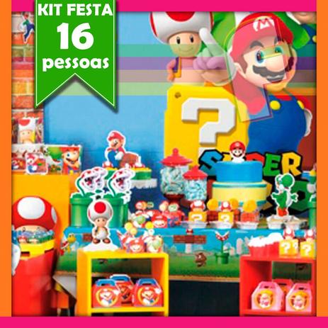 Kit Festa Infantil Super Mário 16 Pessoas Econômico - Festabox Menor preço em Kit Festa Infantil Super Mário 16 Pessoas Econômico - Festabox