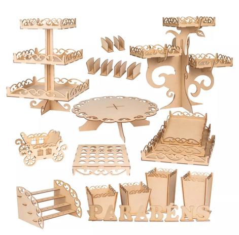 Kit Festa Mdf Provençal Decoração Luxo 31 Peças Arabesco Cru - Quality Laser Menor preço em Kit Festa Mdf Provençal Decoração Luxo 31 Peças Arabesco Cru - Quality Laser