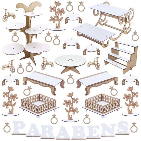 Kit Festa Provençal - MDF Branco - Linha Premium - 1144-LP23 - Maxdecor Decorações Menor preço em Kit Festa Provençal - MDF Branco - Linha Premium - 1144-LP23 - Maxdecor Decorações