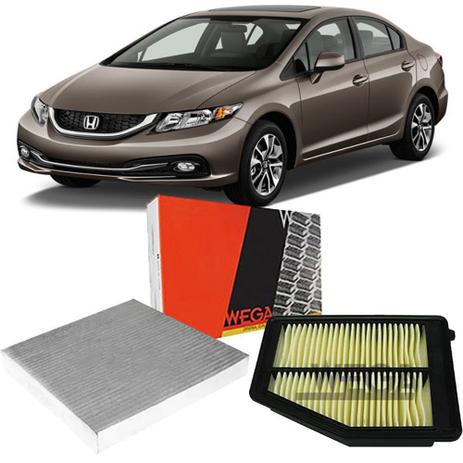 Kit filtro ar + filtro cabine ar condicionado - civic lxr 2013 a 2015 - kit00930 - WEGA Menor preço em Kit filtro ar + filtro cabine ar condicionado - civic lxr 2013 a 2015 - kit00930 - WEGA