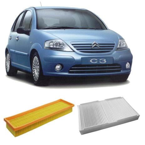 Kit Filtro Ar Motor + Filtro Ar Condicionado Citroen C3 1.4 - Wega Menor preço em Kit Filtro Ar Motor + Filtro Ar Condicionado Citroen C3 1.4 - Wega